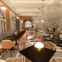 Mi Proyecto del curso: Diseño de interiores para restaurantes. Un progetto di 3D, Architettura e Architettura d'interni di Maria Virginia Medina - 08.04.2020