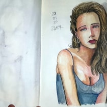 My project in  Watercolor Portrait Notebook course (MARZO 2020). Desenho artístico projeto de Diego Zanin - 08.04.2020