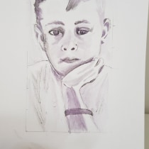 My project in  Watercolor Portrait Notebook course. Desenho artístico projeto de Jo Turner - 11.04.2020