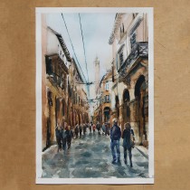 My first urban stain - Bologna. Pintura em aquarela projeto de Sanja - 15.05.2020