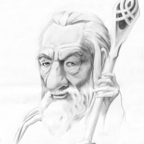 Gandalf el Blanco / Ian Mckellen. Un proyecto de Ilustración tradicional, Dibujo a lápiz, Fotografía de retrato, Ilustración de retrato y Dibujo de Retrato de Jhonnatan Marin - 21.05.2020