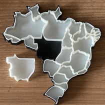 Meu projeto do curso: Introdução ao design e impressão 3D - Brazil Map Puzzle. 3D, 3D Modeling, and 3D Design project by Victor Vichy - 06.09.2020