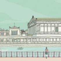 My project: "Alte Nationalgalerie" from the other side of the river | Berlin. Architectural Illustration project by Daniel Chimal - 06.22.2020