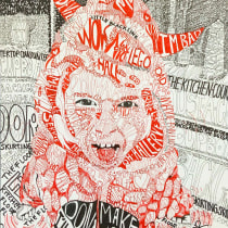 Unedited Devil Boy - typographic handdrawn portrait. T, pograph, and Design project by Caroline Von Broembsen - 06.29.2020