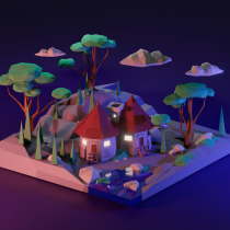 Mi Proyecto del curso: Modelado de escenarios low poly para videojuegos. Un proyecto de 3D de Stefy Spangenberg - 03.07.2020