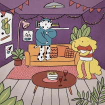 Home Party! Attie the Dog. 2D Animation project by Maya Karakuli - 07.06.2020