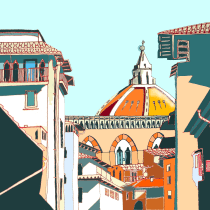 My project in Architectural Illustration: Capture a City’s Personality course - Walking through Florence. Traditional illustration, Digital Illustration, and Watercolor Painting project by Alain Barbato - 07.17.2020