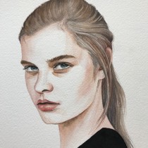 My project in Watercolor Portrait from a Photo course. Un proyecto de Pintura a la acuarela de Johanna Pieterman - 20.07.2020