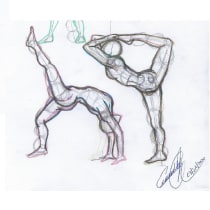 Práctica/poses/flexibilidad. Sketching, and Drawing project by Esmeralda Jacobo - 07.28.2020