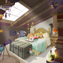 Mi habitación Mágica: Concept art y personaje para cuento infantil . Concept Art projeto de Ayi Calabro - 20.07.2020