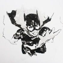 The Batgirl - Diseño de personajes femeninos para cómics. Ink Illustration project by Sebastián Cruz Ledesma - 08.22.2020