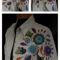 Mi Proyecto del curso: Diseño de moda: pintura y bordado sobre prendas. Un progetto di Fashion design di Andrea Serna Mendez - 26.08.2020