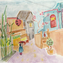 Mi Proyecto del curso: Ilustración en acuarela con influencia japonesa. Watercolor Painting project by Darlyn Castillo - 09.18.2020