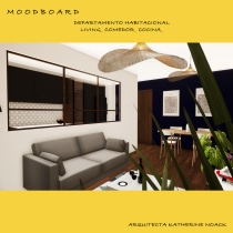 Mi Proyecto del curso: Diseño de interiores para espacios multifuncionales Living, Comedor y Cocina. Interior Architecture project by knoackdr - 09.24.2020