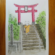 Meu projeto do curso: Ilustração em aquarela com influência japonesa. Fine Arts project by contato - 09.28.2020