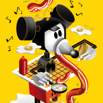 Robot Mickey. Un proyecto de Ilustración tradicional, Ilustración vectorial e Ilustración digital de Lucía Ezquerra - 04.10.2020