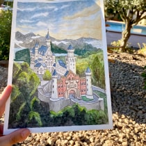 My project in Urban Sketching: Express Your World in a New Perspective course. Illustration, L, scape Architecture, Painting, Watercolor Painting, Concept Art, Artistic Drawing, and Brush Painting project by Paloma Paniagua - 10.20.2020