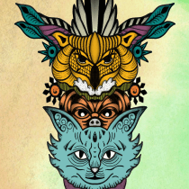 CheersKitty Totem . Un proyecto de Dibujo, Ilustración digital e Ilustración con tinta de Kitty Wong - 02.10.2020