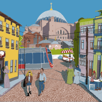 My project in Architectural Illustration: Capture a City’s Personality course. Architectural Illustration project by Russell Frew - 11.06.2020