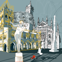 Monza and its beauties. Architectural Illustration project by Matteo Tarenghi - 11.16.2020