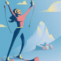 Cervinia ski paradise - illustration by Nicola Cerquetti. Illustration project by Nicola Cerquetti - 11.16.2020