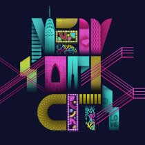 The City that Never Sleeps. Design, Illustration, Graphic Design, T, pograph, Lettering, Digital Lettering, T, pograph, and Design project by Jackie Noëlle - 01.02.2021