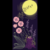 My project in Expressive Line Work in Illustration course - Night Garden. Digital Illustration, and Digital Drawing project by lena.pugacheva - 01.13.2021