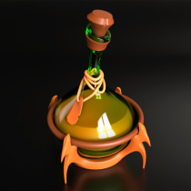 Bodegón de estante de boticario: Modelado cartoon de bodegones con Maya. Un projet de 3D de rojico_lu - 03.02.2021