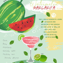 My project in Illustrated Recipes: Watermelon Margarita. Digital Illustration project by berriosemilio - 02.08.2021