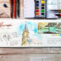My project in Watercolor Travel Journal course. Watercolor Painting project by Al Rio - 02.11.2021