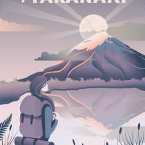 Mount Taranaki Illustration. Un proyecto de Ilustración digital de spowell - 26.02.2021