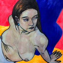 Final project - nude in neon. Drawing, Artistic Drawing, Brush Painting, Figure Drawing, and Color Theor project by Nadia Ohlin - 03.28.2021