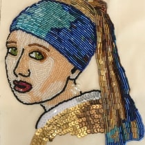 My project in Beaded Embroidery Portraits course. Un proyecto de Bordado de Mila NAGAOKA Diaz - 06.04.2021