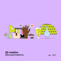 2D rotation — Microanimations. Um projeto de Ilustração, Motion Graphics, Animação, Design gráfico e Animação 2D de María Marqueses - 15.04.2021