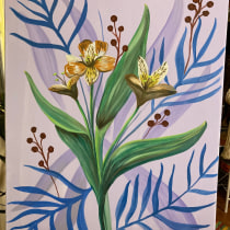 Meu projeto do curso: Pintura botânica com acrílico. Un proyecto de Pintura acrílica de Amanda Campos - 27.04.2021