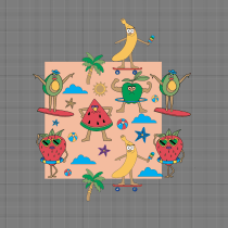 My project in Creative Character Design for Products course : The Summer Fruits. Un proyecto de Ilustración tradicional y Pattern Design de Abhi Habibi - 05.05.2021