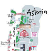 Astoria &  Long Island City , Queens, New York Ein Projekt aus dem Bereich Illustration, Werbung und Grafikdesign von Duangrat Pop - 19.05.2021