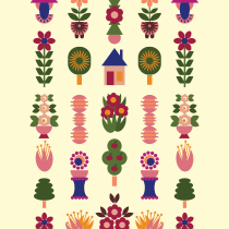 My Textile Pattern Design - Modern Folk Art. Un projet de Conception de produits, Création de motifs, Estampe et Illustration textile de Frances - 26.05.2021