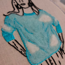 Mi Proyecto del curso: Bordado de imágenes de moda con needle felting. Embroider, and Textile Illustration project by Angela Alvarez - 04.15.2021