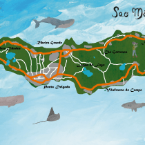 Mapa ilustrado de Sao Miguel (Azores). Un proyecto de Ilustración, Infografía, Dibujo, Ilustración digital, Dibujo artístico y Pintura digital de mipropianube - 10.06.2021