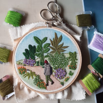 Mi Proyecto del curso: Introducción al bordado botánico. Um projeto de Bordado e Ilustração têxtil de Camila González Acevedo - 15.06.2021