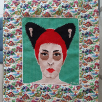 My project in Cross-Stitch Portrait Creation course - ASD. Ilustração de retrato, Bordado, Ilustração têxtil, Decoração de interiores, e Crochê projeto de Jo Ullah - 03.04.2021