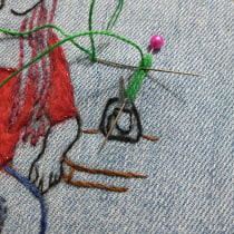Mi Proyecto del curso: Bordado de imágenes de moda con needle felting. Embroider, and Textile Illustration project by Diana Garcia - 06.26.2021
