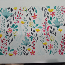 Tiny floral pattern. Un proyecto de Ilustración tradicional, Pattern Design, Pintura a la acuarela e Ilustración botánica de fanny.albrand - 18.07.2021