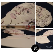 My project in 3D Portraits with Paper Layers course. Un proyecto de Artesanía, Bellas Artes, Papercraft e Ilustración de retrato de Amber - 02.06.2021