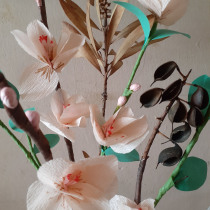 Mi Proyecto del curso: Técnicas para la creación de flores de papel (Flores de Durazno, ももの花、Peach´s Flowers). Paper Craft, Decoration, and DIY project by Silvia Rodriguez - 09.05.2021