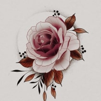 My project in Botanical Tattoo Design with Procreate course. Un proyecto de Ilustración tradicional, Ilustración digital, Diseño de tatuajes e Ilustración botánica de Mary Poiron - 11.09.2021