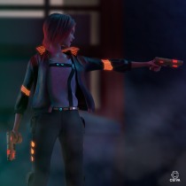Cyberpunk girl (Diseño de ropa 3D con Marvelous Designer). Un proyecto de 3D, Modelado 3D, Diseño de personajes 3D y Diseño 3D de Cesar Ramírez - 28.09.2021