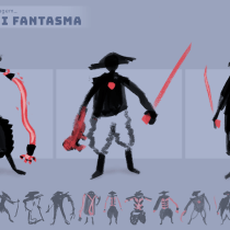 Meu projeto do curso: Desenho de personagens para concept art | Samurai Fantasma. Ilustração tradicional, Design de personagens, Ilustração digital, Videogames, Concept Art, e Design de videogames projeto de Guilherme Senni - 11.10.2021