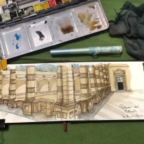 Il mio progetto del corso: Urban Sketching. Traditional illustration, Street Art, Sketching, Drawing, Watercolor Painting, Architectural Illustration, and Sketchbook project by Monica Di Maggio - 10.13.2021